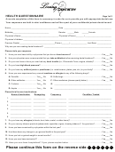 Black And White Mediacal Health Questionnaire Form