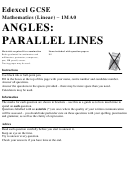 Edexcel Gcse Mathematics (linear) Worksheet - Angles: Parallel Lines