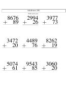 Addition Worksheet With Answer Key