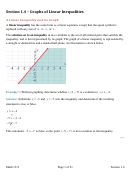 Graphs Of Linear Inequalities Worksheet With Answers