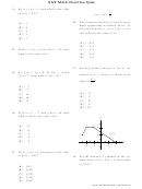 Sat Math Function Quiz Worksheet With Answer Key