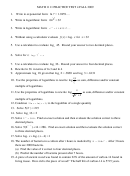 Math Practice Test 4 Worksheet - South Georgia State College