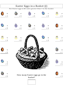 Easter Eggs In A Basket Addition Worksheet With Answers Printable pdf