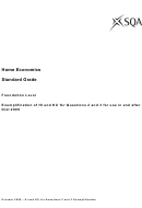 Sqa Home Economics Worksheet - Foundation Level - 2008