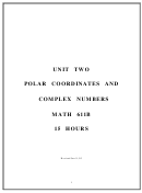 Polar Coordinates And Complex Numbers Worksheets With Answers - Math 611b