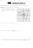 Dilations Worksheet Printable pdf