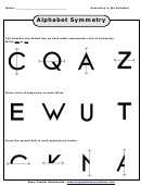 Alphabet Symmetry Worksheet With Answers