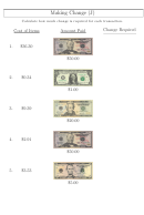 Making Change Money Worksheet With Answers Printable pdf