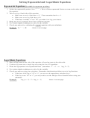 Exponential And Logarithmic Equations Worksheet With Answers Printable pdf