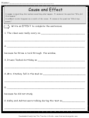 Cause And Effect Worksheet
