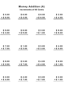 Money Addition Increments Of 50 Cents Worksheet With Answers Printable pdf