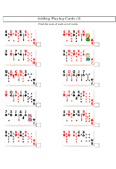 Adding Playing Cards Worksheet With Answers Printable pdf