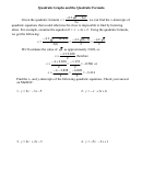 Quadratic Graphs And The Quadratic Formula Worksheet Printable pdf