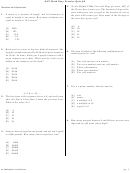 Sat Math Easy Practice Worksheet With Answer Key