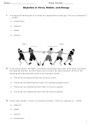 Force, Motion, And Energy Worksheet