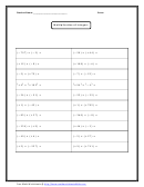 Multiplication Of Integers Worksheet With Answer Key Printable pdf