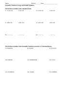 Scientific Notation: Large And Small Numbers Worksheet With Answers
