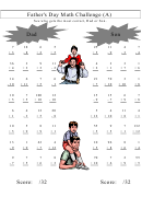 Father's Day Math Challenge Multiplication And Division Worksheets With Answer Keys