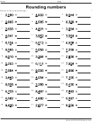 Rounding Numbers Worksheet With Answer Key