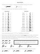 Square Roots Worksheet Printable pdf