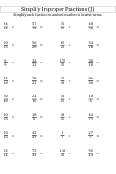 Simplify Improper Fractions Worksheet With Answers