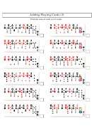 Adding Playing Cards Addition Worksheet With Answer Key