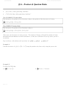Notes: 2.4 Product & Quotient Rules Derivatives Worksheet - Thomas Korpi