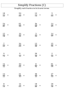Simplify Fractions Worksheet With Answer Key