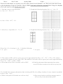 Test 4 Mat 1101 Functions And Equation Worksheet - 2009