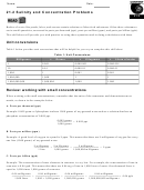 Salinity And Concentration Problems Conversion Worksheet Printable pdf