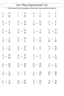 Equivalent Fractions Worksheet With Answer Key