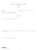 Math 205a,b - Linear Algebra Worksheet