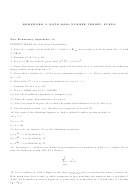 Math 40520 Number Theory, Evens Worksheet