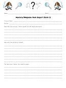 Mystery/suspense Book Report Form