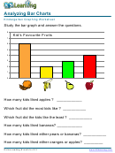 Kindergarten Graphing Worksheet On Analyzing Bar Charts For K-5 Printable pdf