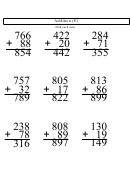 Multiple Digit Addition Worksheet With Answers
