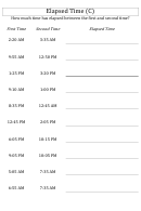 Elapsed Time Worksheet With Answer Key Printable pdf