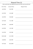 Elapsed Time Worksheet With Answer Key Printable pdf