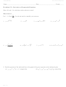 Derivatives Of Exponential Functions Worksheet - Ws 2.9