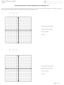 Solving Systems Of Linear Equations By Graphing Worksheet