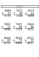 Multiple Digit Addition Worksheet With Answers