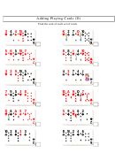 Adding Playing Cards Single Digit Addition Worksheet With Answers