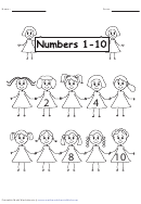 1 To 10 Counting Math Worksheet With Answer Key