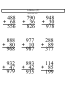 Multiple Digit Addition Worksheet With Answers Printable pdf