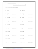 Place Value - Money Worksheet With Answer Key