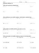 Exponents With Base 10 Worksheet With Answer Key Printable pdf