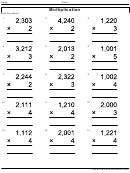 Multiplication Worksheet With Answer Key Printable pdf