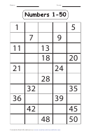 Numbers 1-50 Worksheet With Answer Key