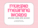 Multiple Meaning Words Worksheet