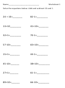 Addition, Subtraction, Tens And Ones Etc. Worksheet
